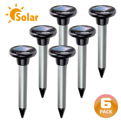 Vekibee Pack of 6 Solar Mole Gopher Vole Repellent Ultrasonic Rodent Control